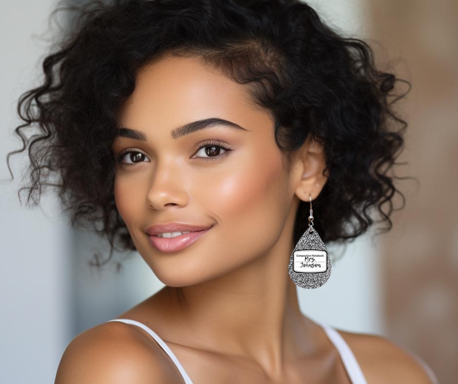 Customizable Composition Book Earrings